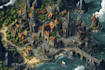 create a fantasy map landscape, background illustration