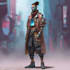 a sci fi character illustration or sci fi character