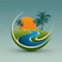 design beach landscape and lawn care logo