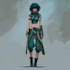 create a marvelous sci fi concept character illustration