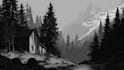 draw simple black and white illustration