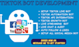 create social media bot social media api bot, facebook bot and x bot