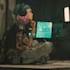 illustrate you as a cyberpunk style