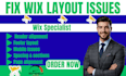 fix wix header footer, layout issues, mobile problems and page alignment