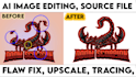 edit ai images, fix flaws, upscale and refine logo