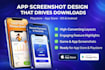 design app screenshots for play store and app store