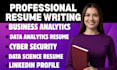 write data science, data analyst, business analyst design, cybersecurity