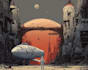 design futuristic cyberpunk and space themed illustrations
