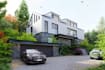 build 3d hillside house, real estate,stone cladding, apartment garage,cgi render