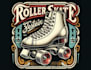 design high quality vintage roller skeleton skates logo