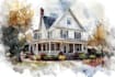 watercolor a house portrait