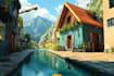 do a creative photorealistic environmental concept art