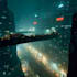 do cyberpunk sci fi futuristic city illustration