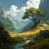 draw landscape illustration and background concept art, nft
