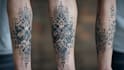create sleeve tattoo design in geometric style