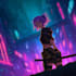 create anime cyberpunk illustration