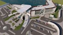 model 3d hotel elevation,landscape hotel environment render,park solution design