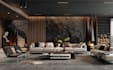 design modern bedroom, living room kitchen interiors with realistic 3d rendering
