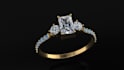 3d jewelry design with stone setting
