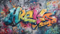 manually design graffiti street art canvas