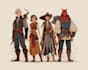 draw your dnd party or rpg characters in a fantasy