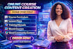 do online course content, elearning curriculum, lesson plans and course upload