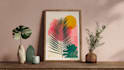 design abstract printable tropical palm leaf wall art