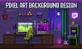 make custom pixel art background animation pixel art character pixel art scene
