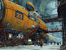 paint science fiction scenes with spaceships and robots