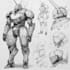 create an mecha robot character sheet design