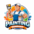 design high quality painter mascot logo with t shirt design