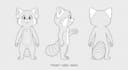 create a clean character turnaround model sheet with multiple views