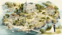 draw a custom map illustration, destination wedding map