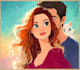 make disney style cartoon couple art