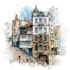 custom digital home illustration painting