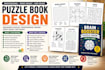design a professional puzzle book, word search, sudoku, maze, and activity book
