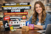 create and optimize tiktok shop dropshipping store facebook and instagram shop