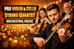 record professional violin, cello, or string quartet orchestral music