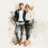 paint watercolor couple portrait