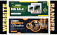 design eye catching website banner, header and ads