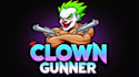 design awesome clown gunner mascot logo
