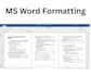 word formatting clearly and perfectly