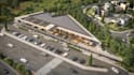 design modern villa complex, residential facility rendering, plot site planning