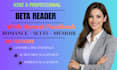 provide beta reading, alpha reading and manuscript