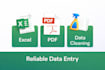 data entry, excel to pdf conversion, data cleaning and formatting