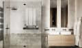 function modern home office, furniture layout space, residential interior render