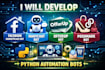 develop python facebook marketplace bot, manychat bot, offerup bot, poshmark
