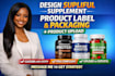 design supliful supplement product label packaging label product upload