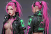 draw superhero cyberpunk character