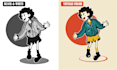 draw a vintage rubber hose vector cartoon mascot for your brand